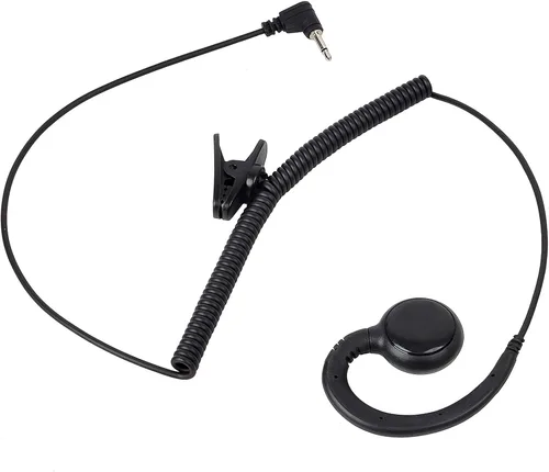 TWAYRDIO Auricular de 0.098 in solo escucha con gancho suave en forma de C, pieza de auricular para Harris Radio XL200 Micrófono de solapa HYT