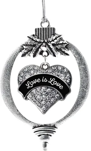 Miniatura 101 de Inspired Silver Adornos festivos de dije de corazón pave de plata con circonitas cúbicas