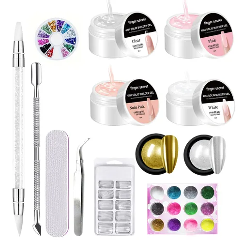 Miniatura 10 de Gel constructor sólido para uñas, 8.47 oz, 4 onzas, kit de uñas de gel constructor, no pegajoso para extensión de uñas, solución de engrosamiento
