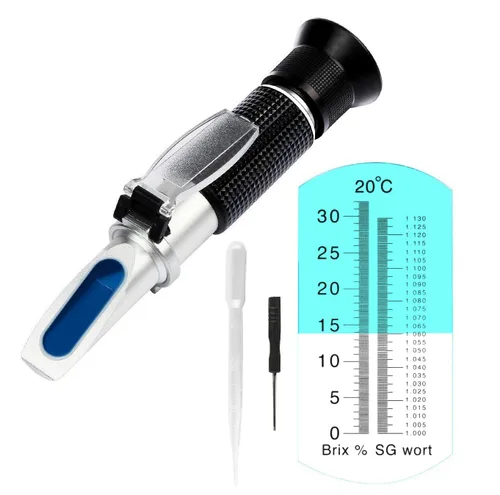 Miniatura 8 de LEERCHUANG Brix Hidrómetro óptico, refractómetro Brix para elaboración de cerveza, medidor Brix de doble escala, gravedad específica 1.000-1.130