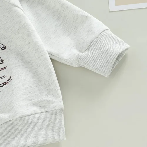 Miniatura 4 de Conjunto de ropa de 2 piezas para bebé y niño pequeño con estampado de vaca