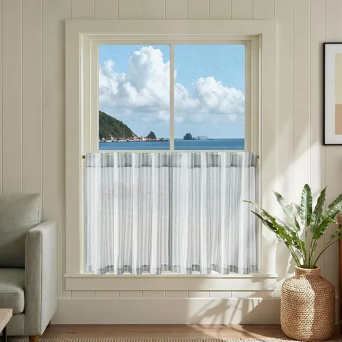 Miniatura 49 de jinchan - Cortinas de lino a rayas para cocina de 20 pulgadas de largo, cortinas de varios niveles, estilo granja moderna de café, tratamientos