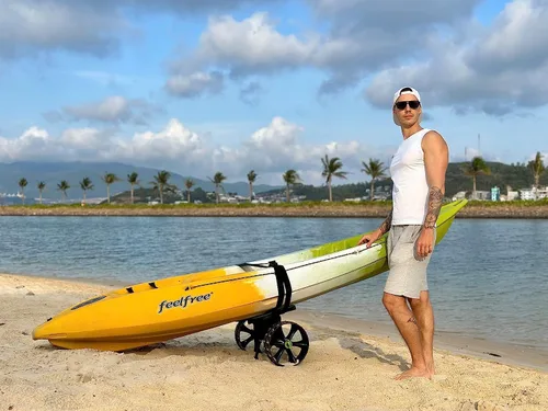 Miniatura 5 de Ulticor Carrito de kayak, ruedas sin pinchazos, se monta y desmonta en cuestión de segundos, fácil de almacenar, no requiere herramientas, carrito