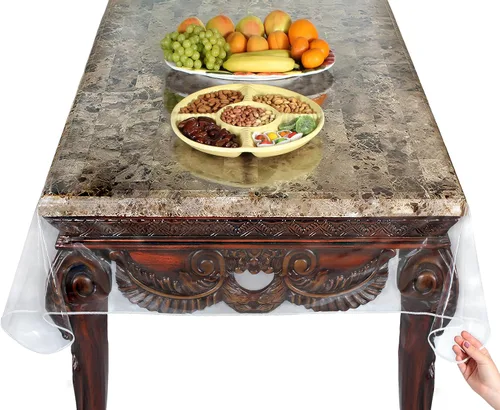 Miniatura 2 de Protector de mantel y mantel de vinilo 100% duradero, extra resistente, tamaño cuadrado de 54 x 54 pulgadas