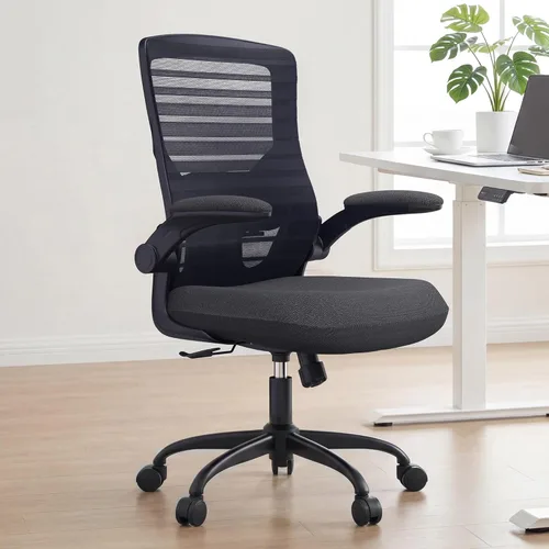 Miniatura 2 de Silla de escritorio de oficina para largas horas y alivio del dolor de espalda baja, cojín de espuma moldeada de 4 pulgadas de grosor, soporte Negro