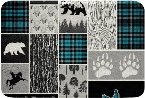Miniatura 9 de Erosebridal Woodland Animals Bath Mat Bear Deer Wolf Hunting Theme Bathroom Rugs Rustic Cabin Lodge Decor Doormats Floor Mats Farmhouse Wildlife