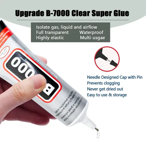 Miniatura 5 de 2 unidades de pegamento de diamantes de imitación B7000 de 3.7 fl oz, pegamento B7000 mejorado multifunción adhesivo para joyería para reparación