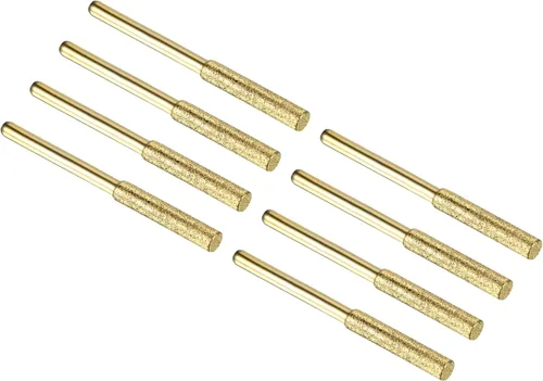 Miniatura 6 de PATIKIL Afilador de motosierra de diamante de 3/16 pulgadas, paquete de 4 unidades de afilar piedra de afilar herramienta de lijado de pulido, dorado