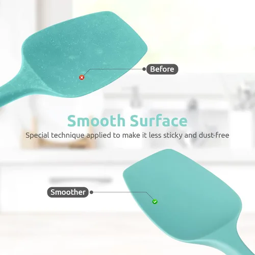 Miniatura 7 de Juego de espátulas de silicona resistentes al calor: U-Taste 600ºF - Utensilios de grado alimenticio sin costuras de alta temperatura, silicona