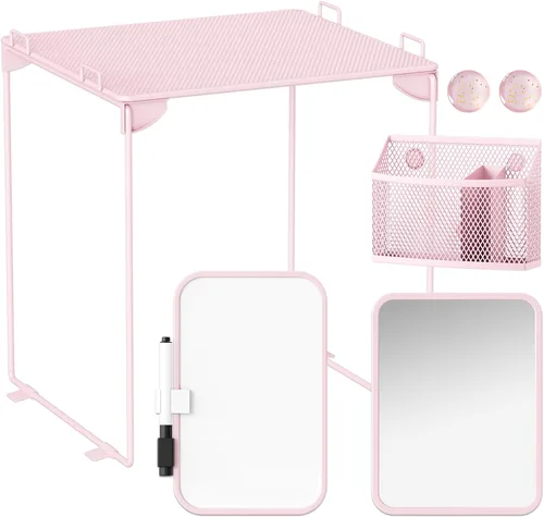 Miniatura 8 de Svartur Kit organizador de casillero negro con estante, estante, espejo, soporte para bolígrafos, pizarra blanca, artículos esenciales