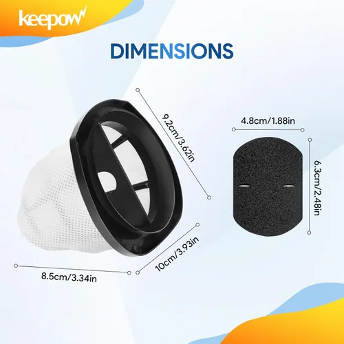 Miniatura 7 de KEEPOW Filtros de vacío 2030 aptos para aspiradora Bissell Featherweight 2030, 2030L, 20303, 20306, 20307, 20309, 2030H, 2030V, 2030X, 2030Z (3+6)