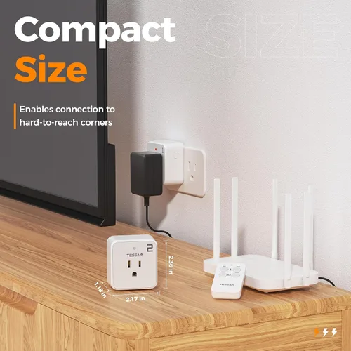 Miniatura 6 de TESSAN - Enchufe de salida con control remoto, kit de interruptor de luz inalámbrico TESSAN con rango RF de 100 pies, interruptor
