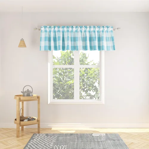 Miniatura 57 de Cenefas de cortina para ventana de 16 pulgadas de largo, 2 paneles de cuadros búfalo, cortinas pequeñas con bolsillo para barra, estilo clásico