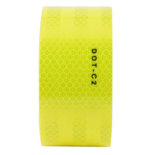 Miniatura 2 de Cinta reflectante DOT-C2 de alta visibilidad amarilla fluorescente de 2 pulgadas x 20 pies, color amarillo neón, cinta adhesiva de advertencia
