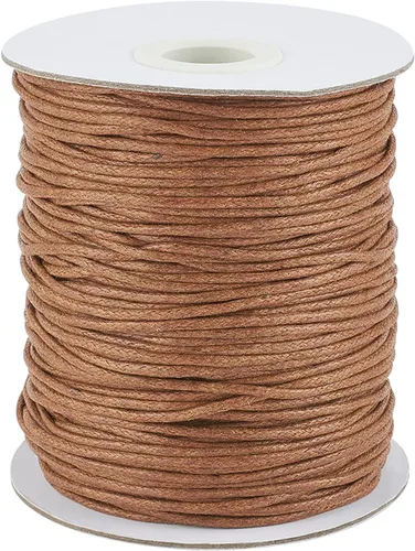 Miniatura 27 de Cordón de algodón encerado de 100 yardas, hilo de algodón trenzado naranja oscuro, cuerda de cuentas trenzada, cuerda para collar, pulsera, collar