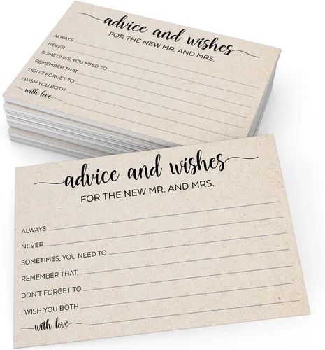 Miniatura 14 de 321Done Advice & Wishes for the Mr & Mrs, 4 x 6 pulgadas, color blanco (50 tarjetas), hecho en Estados Unidos, consejos de boda para novia, novio
