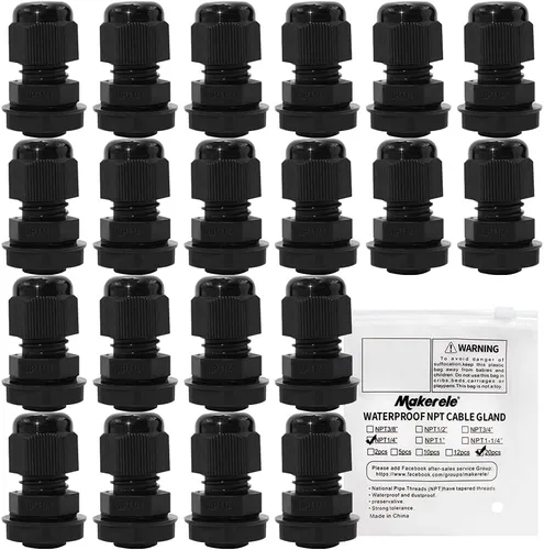 Miniatura 33 de MAKERELE NPT de 1" Conector de Glándula de Cable Agarre de Cordón Protectores de Alambre de Nylon Plástico Impermeables