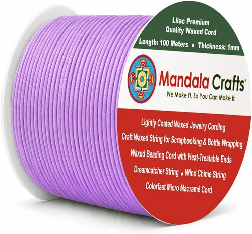 Miniatura 234 de Cuerda Mandala Crafts 0.03 pulgadas 109 yardas para hacer joyería, artesanía, macramé, cuerda de algodón encerado Negro