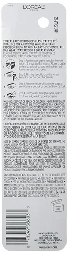 Miniatura 3 de L'Oreal Paris Makeup Infallible Flash Cat Eye Delineador de ojos líquido impermeable, negro, 0.44 onzas