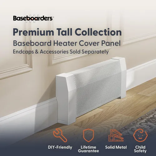Miniatura 2 de Baseboarders Premium Tall Series - Cubierta para calentador de zócalo de acero galvanizado de 2 pies (24 pulgadas), resistente a la corrosión