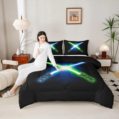 Miniatura 5 de Feelyou, juego de ropa de cama estilo vaquero tamaño individual para niños, juego de edredón occidental para niños y niñas, desierto del lejano