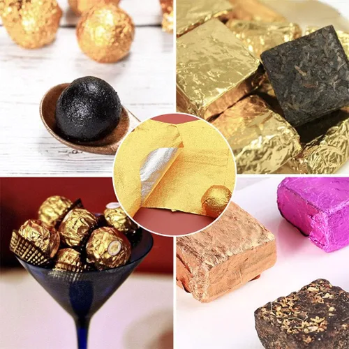 Miniatura 7 de 200 envoltorios de caramelo de aluminio, 4 x 4 pulgadas, paquete cuadrado para embalaje de dulces de chocolate