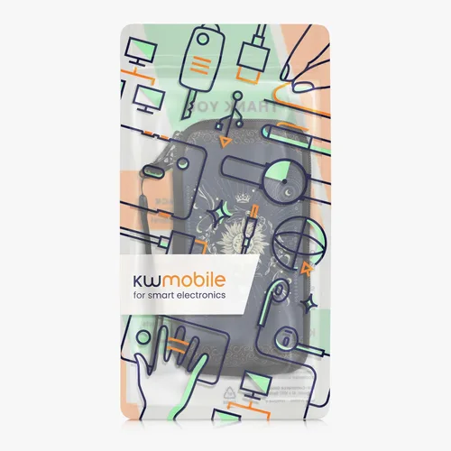 Miniatura 7 de kwmobile Funda de neopreno para smartphone talla XL - 6.7/6.8 pulgadas - Funda protectora para teléfono - Tarjeta de tarot azul oscuro/amarillo/negro