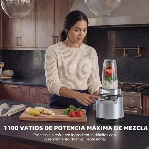 Miniatura 3 de Ninja Licuadora Nutri Pro Una porción Para batidos, salsa, batidos y bebidas congeladas Incluye 2 tazas y tapas para batidos Tritura