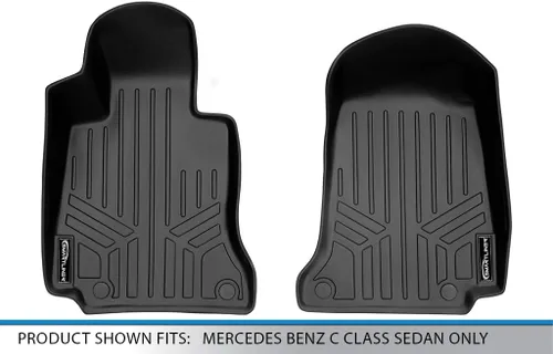 Miniatura 4 de MAXLINER - Juego de alfombrillas de primera fila, color negro para Mercedes Benz Clase C Sedan 2015-2021