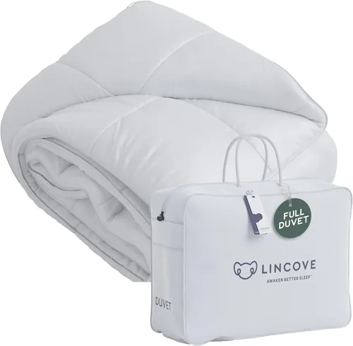 Lincove - Edredón de plumón canadiense – Inserto de edredón para calidez durante todo el año – Lazos en cada esquina, 600 hilos - Funda de edredón