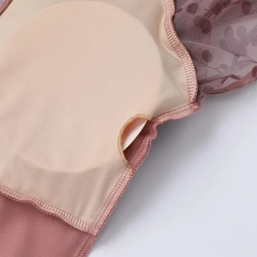 Miniatura 30 de AFAVOM Leotardos de ballet para mujeres adultas con estampado de flores de mariposa sin espalda, leotardos de gimnasia con brasier y prácticas
