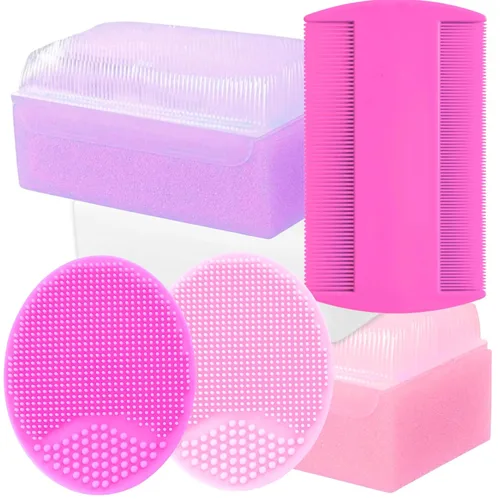 Cepillo para cuna para bebés, tratamiento de la tapa de la cuna, esponja de bebé para baño, juego de cepillo y peine para bebé recién nacido, peine