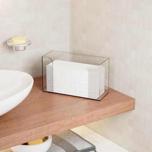 Miniatura 2 de Dispensador de toallas de papel de baño transparente, soporte para toallas de papel acrílico triple de 11 pulgadas de largo, dispensador de toallas