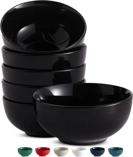 KooK Tazones de sopa, cuenco para cereales, cerámica, cuencos para cocina, microondas, lavavajillas y congelador, platos de porcelana para pasta,