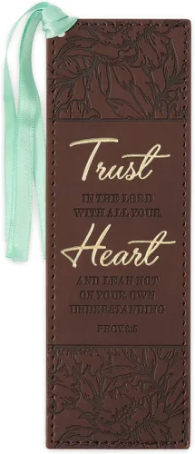 Miniatura 24 de Christian Art Gifts - Marcapáginas premium de piel sintética vegana con escritura bíblica para mujeres: Cuando ella habla - Proverbios 31:26, Marrón