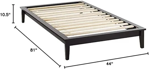 Miniatura 3 de Modway Marco de cama individual con plataforma de madera Lodge en capuchino