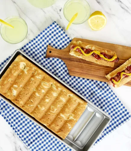 Miniatura 2 de USA Pan - Molde para pan antiadherente New England para hot dog y roll de langosta, acero aluminizado