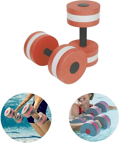 Miniatura 2 de Juego de mancuernas acuáticas, 2 mancuernas de agua, resistencia a la piscina, equipo de fitness acuático, mancuernas de espuma, aeróbicos