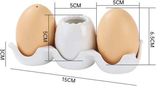 Miniatura 5 de Dispensador de especias de cerámica en forma de huevo, dispensador de condimentos, palillo de dientes con agujeros, recipiente de porcelana de sal