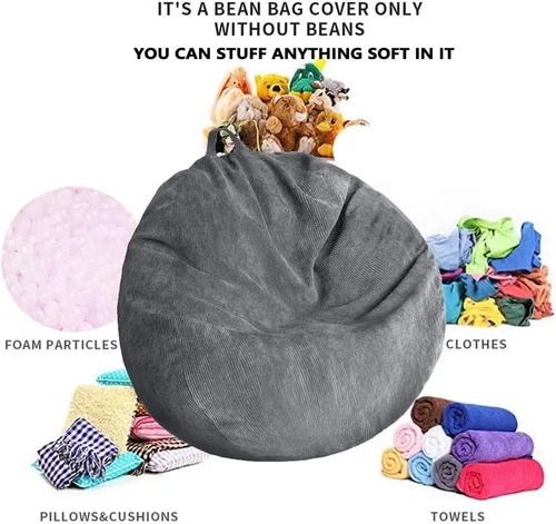 Miniatura 4 de Kisoy Funda para Silla Puf (Sin Relleno) Funda de Almacenamiento de Animales de Peluche para Silla Puf, Camas Perezosas para Mascotas Perros/Gatos.