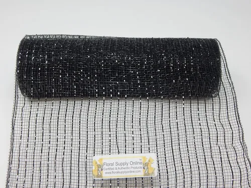 Miniatura 4 de Floral Supply Online cinta metálica de malla de poliéster de 10 pulgadas x 30 pies La exclusiva malla metálica con un toque único de color y brillo.