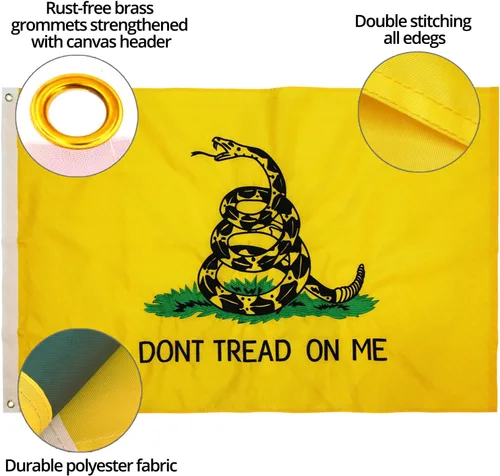 Miniatura 2 de Anley Fly Breeze - Bandera Don't Tread On Me de 3 x 5 pies, color vivo y a prueba de decoloración, cabecera de lona y doble costura, banderas