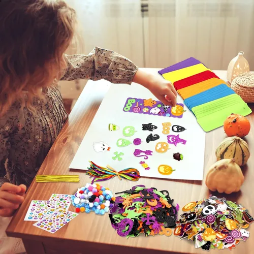 Miniatura 7 de 36 juegos de manualidades de Halloween para niños de 3 a 5 años de espuma de bricolaje de Halloween, kit de manualidades de fiesta de Halloween