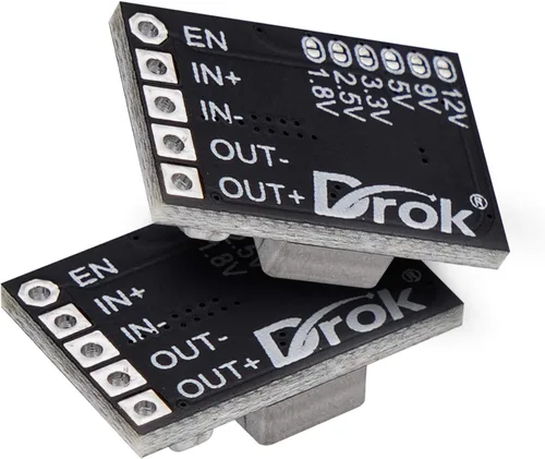Miniatura 6 de DROK Convertidor DC Buck, 6 piezas mini regulador de voltaje DC 4.5-20V 12V 9V reductor reductor 3A 10W salida de voltios ajustable fija reductor