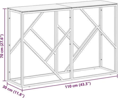 Miniatura 3 de vidaXL Mesa de consola, mesa de sofá, mesa de consola de pasillo, detrás de la mesa del sofá para sala de estar, estilo moderno, acero inoxidable