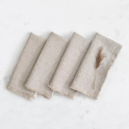 Miniatura 41 de Paños de cocina de lino de Linen World 14 x 28 pulgadas, juego de 6 paños de cocina y té decorativos, paños de cocina de lino europeo lavados
