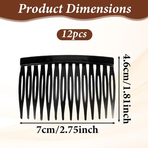 Miniatura 5 de cobee Peine francés para el cabello, 12 unidades, peine lateral francés, peines decorativos para el cabello, pinzas para el cabello para mujeres