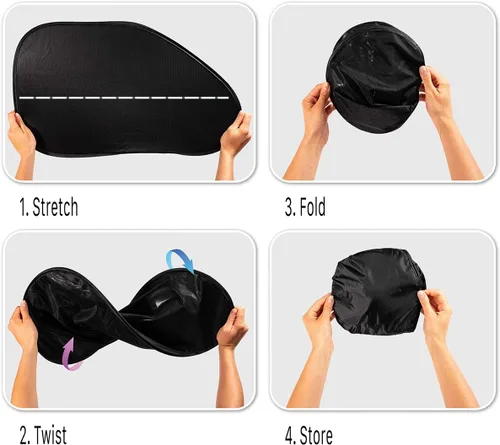 Miniatura 4 de ZONETECH Parasoles adhesivos para ventana lateral y trasera del automóvil, paquete de 3 unidades de malla de alta calidad, no necesita ventosas