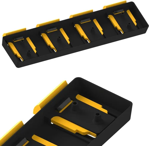Miniatura 2 de Estante de Batería Compatible con Portabaterías DeWalt 20V, Montaje de 4 Ranuras para Batería a Granel Herramienta de Garaje, Herramientas