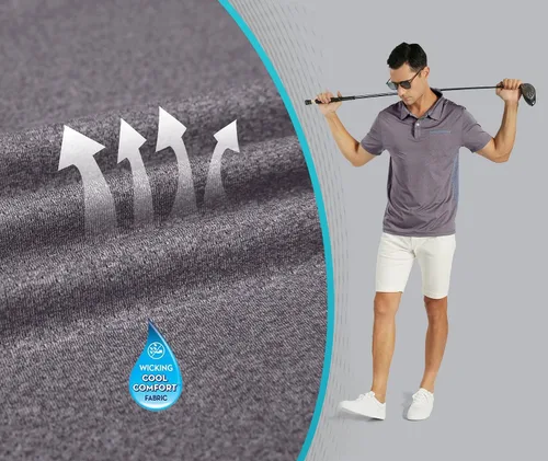 Miniatura 26 de V VALANCH Polo de golf de manga corta para hombre, estilo casual, con cuello que absorbe la humedad